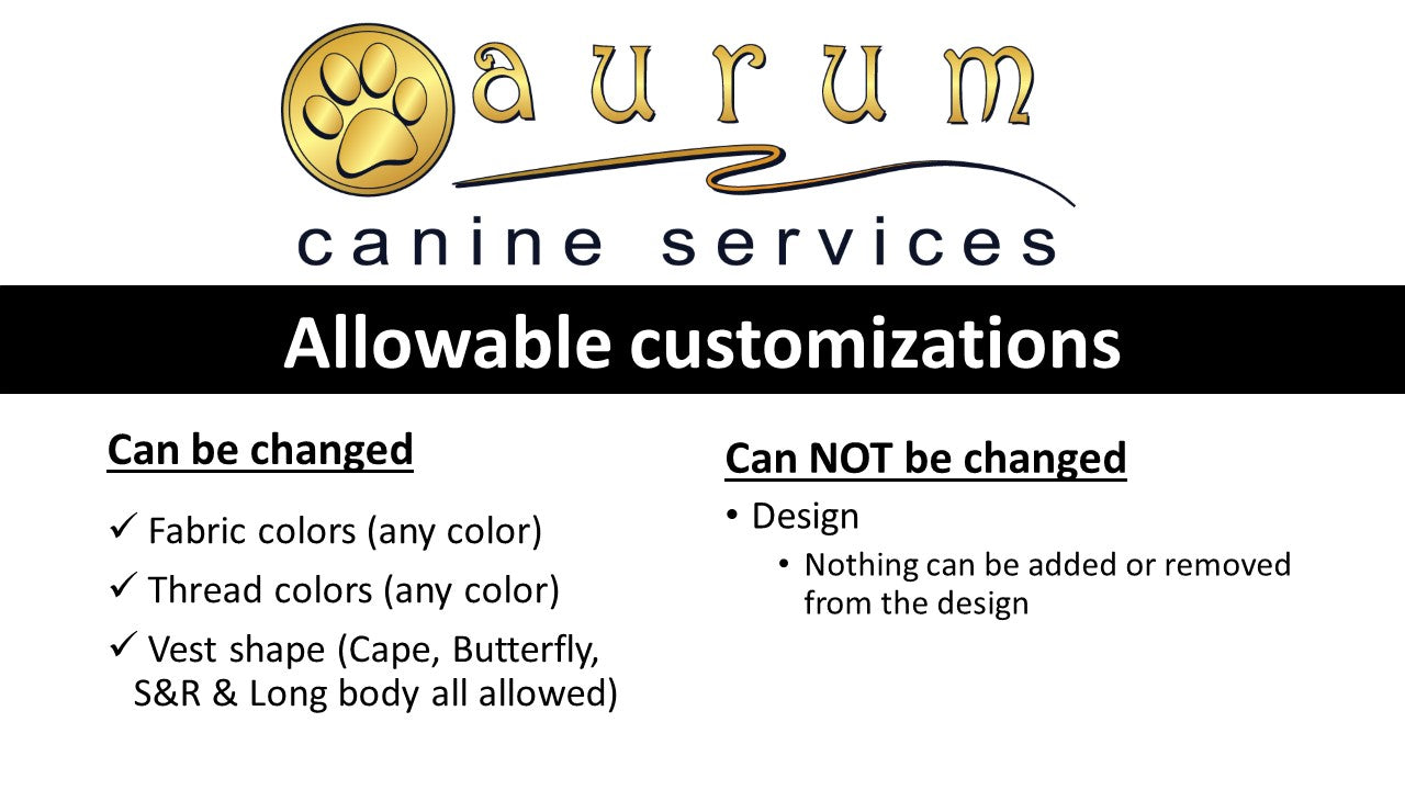 Aurum Canine Services Custom Program Vest