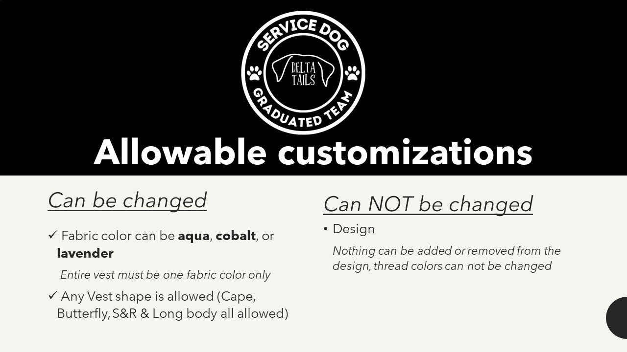 Delta Tails Custom Program Vest