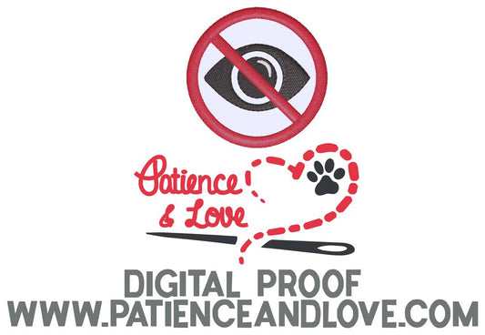 No eye contact symbol, 2inch round patch