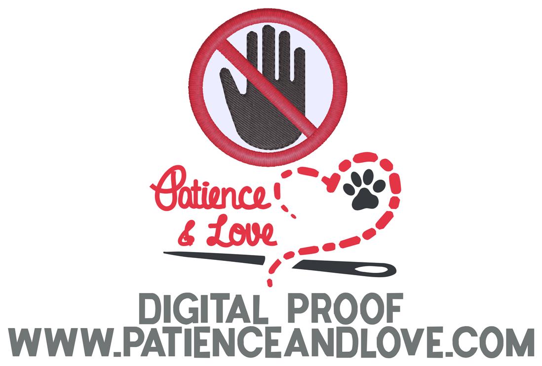 No Touch symbol, crossed out hand, 2inch round patch