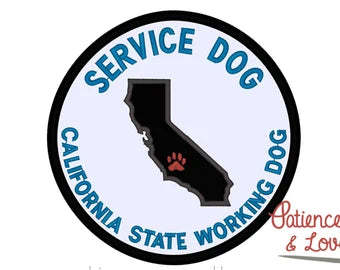 California State Working Dog, Service Dog, 4-inch round patch