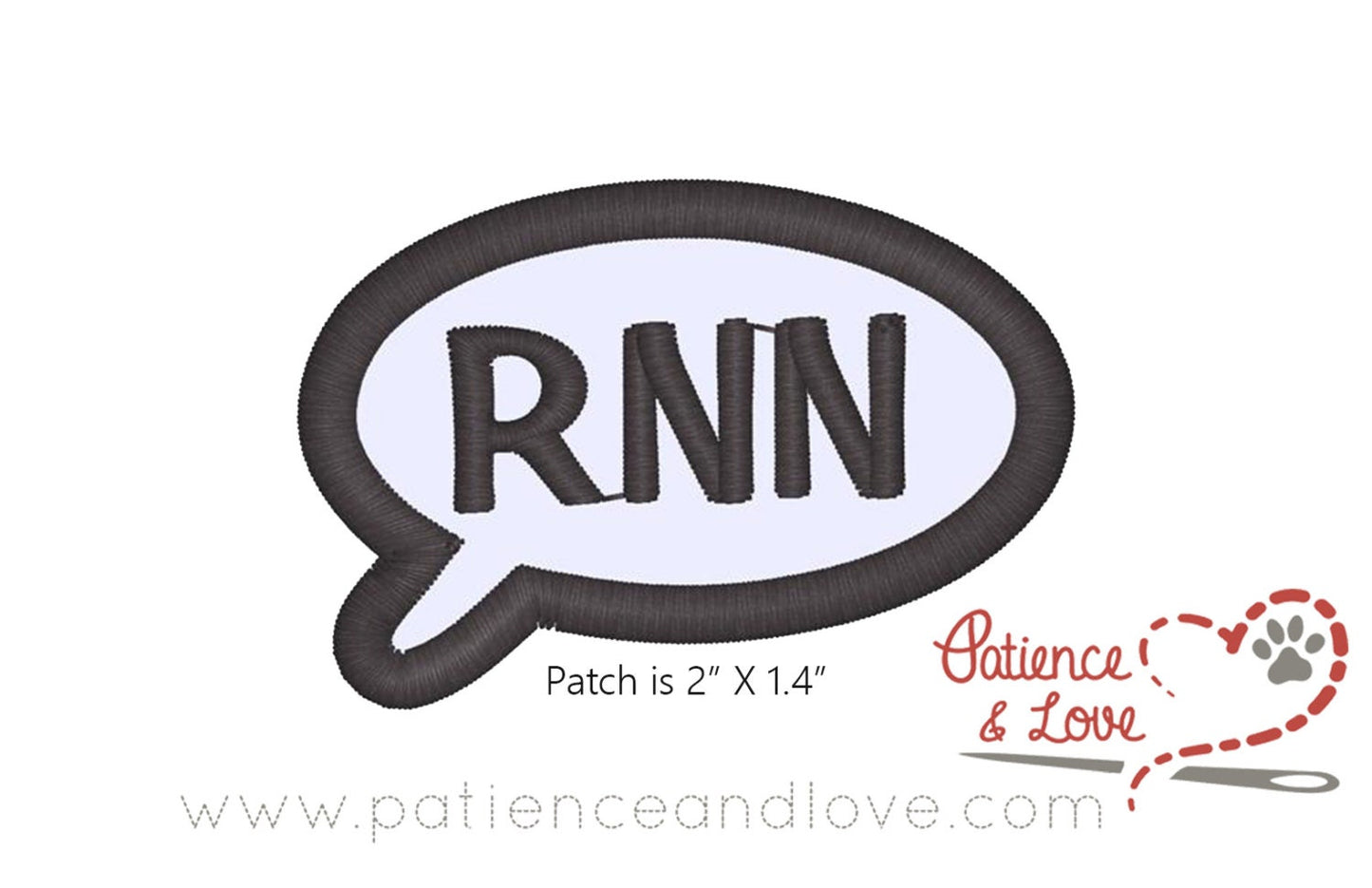 RNN, reply not necessary, 2 x 1.4 inch rectangle patch
