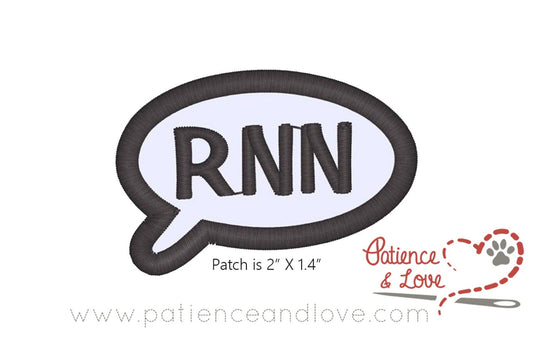 RNN, reply not necessary, 2 x 1.4 inch rectangle patch