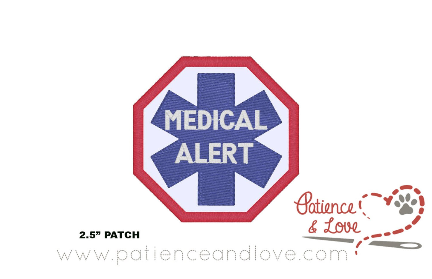 Medical alert, 2.5" Octagon patch