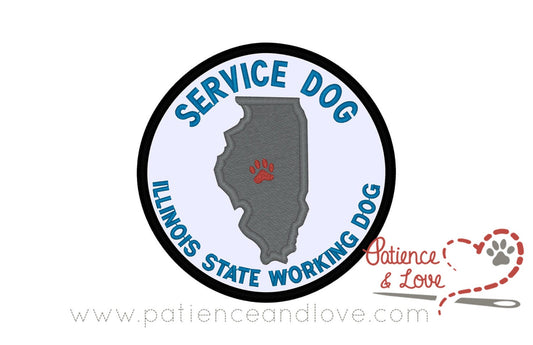 Illinois State Working Dog, Service Dog, 4-inch round patch
