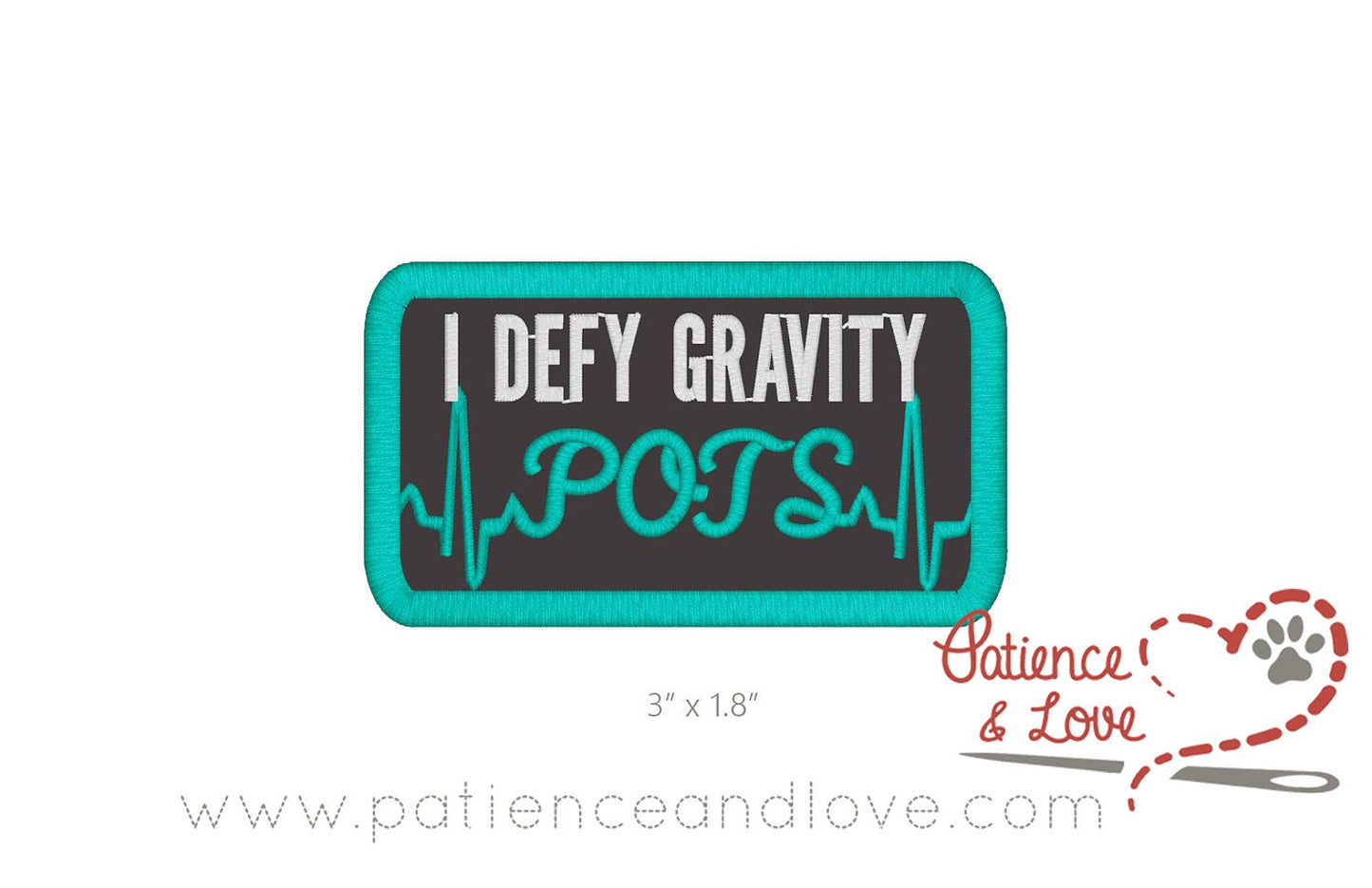 I defy gravity, with POTS as an ekg, 3 x 1.8 inch rectangular patch