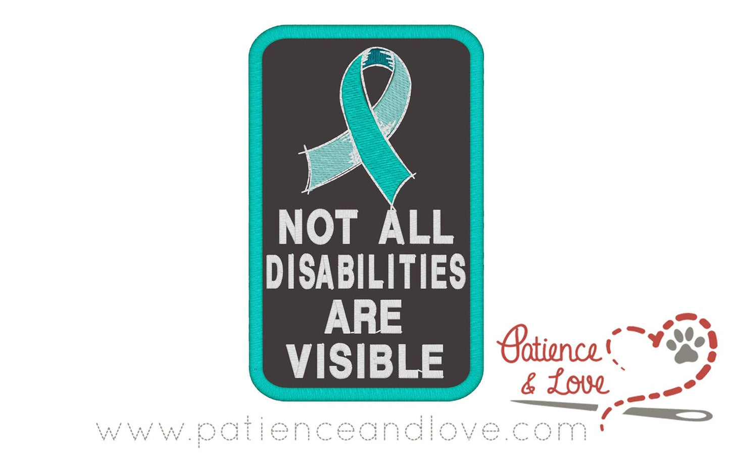 Not all disabilities are visible with ribbon, 2.5 x 4 inch rectangular patch