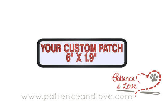 Custom Patch, 6 inch x 1.9 inch rectangle patch