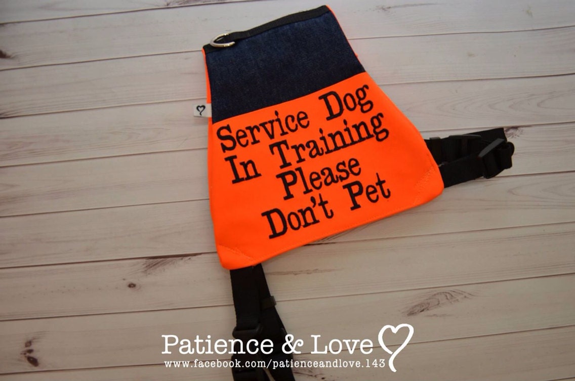 Service Dog In Training Please Don't Pet, Butterfly Style Embroidered Vest