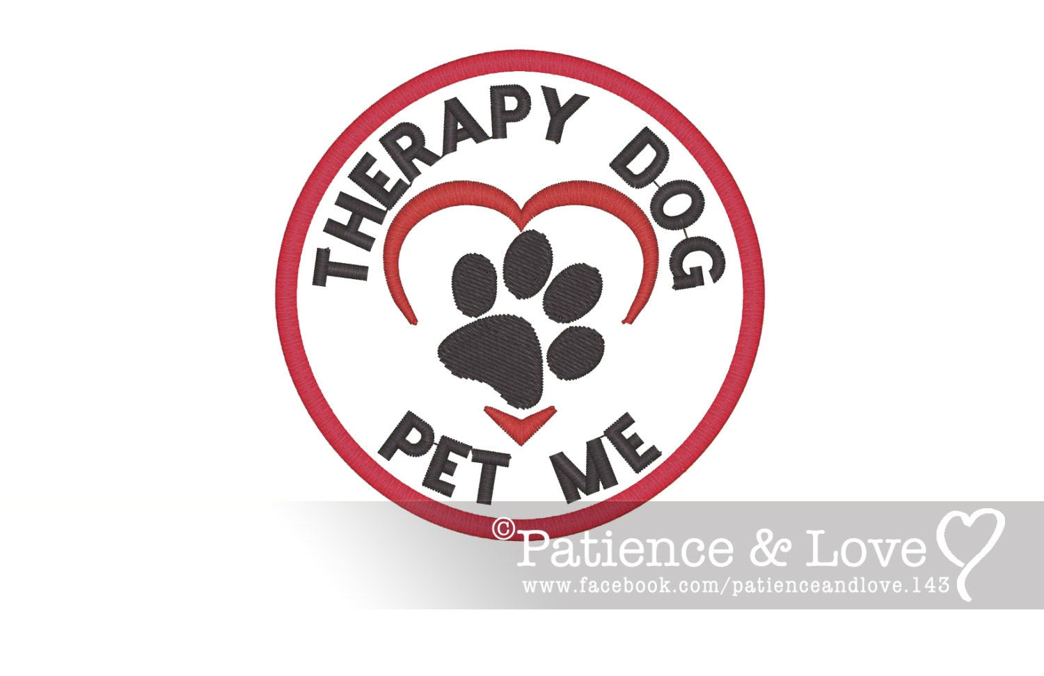 THERAPY DOG Pet Me, 3 inch round patch – PatienceandLove143