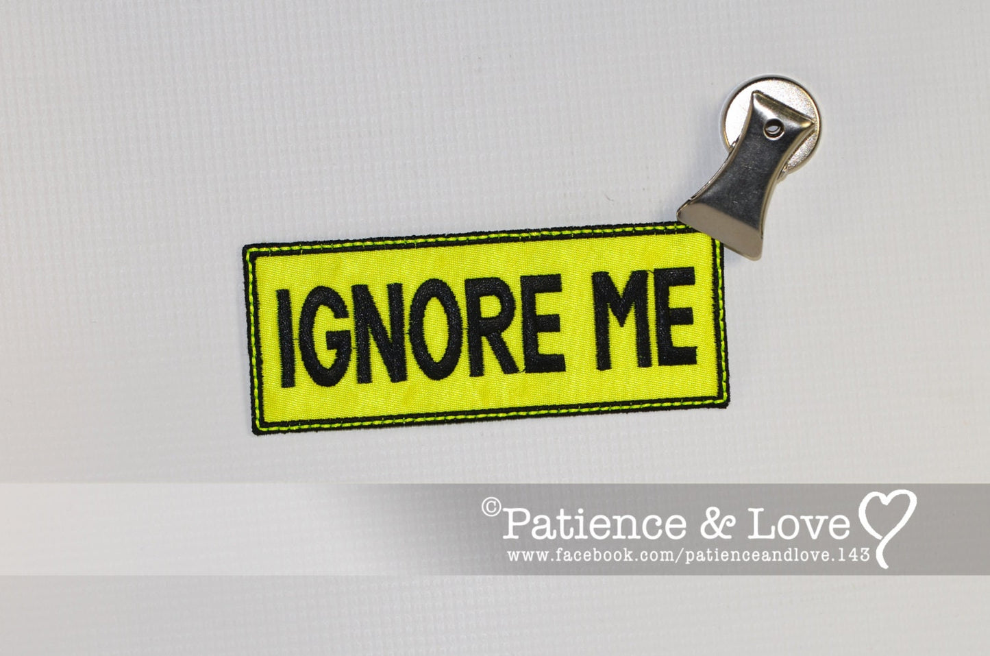 IGNORE ME, 5 X 2 inch rectangular patch