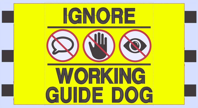 Ignore Working Guide Dog, symbols, Harness Sign, Custom Embroidered ...