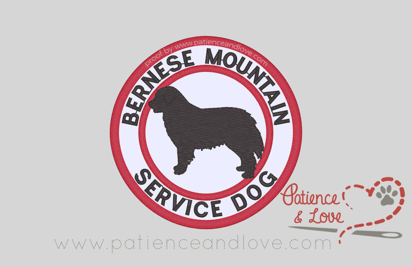 Breed, Bernese Mountain Service Dog, Select your breed, 3 inch round patch