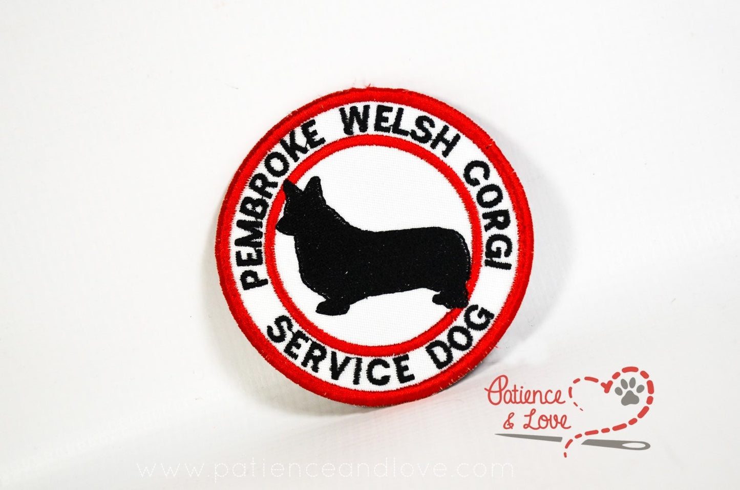 Breed, Pembroke Welsh Corgi Service Dog, Select your breed, 3 inch round patch